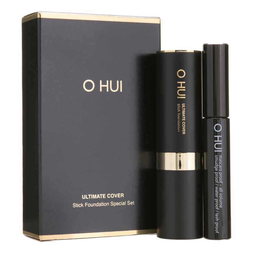 O HUI Ultimate Cover Stick Foundation Special Set 01 Milk Beige (Stick-Foundation+Mascara) Koreanischer Luxusmarken-Store