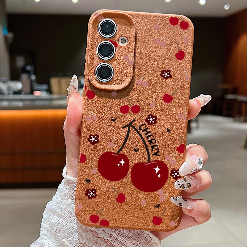 Kirschfrüchte Hülle für Samsung Galaxy A56 A55 A54 5G A53 A52 A14 A34 A15 A25 A35 A16 A26 A36 S21 FE S22 S23 S24 S25 Ultra Capa For Samsung Galaxy S23 FE