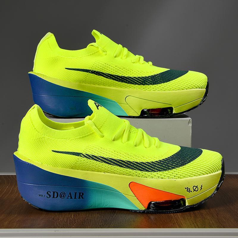 Sommer neue Marathon-Laufschuhe Wettkampf Carbonplatte Laufschuhe Herren und Damen Studenten Sporttest Sportschuhe Outdoor-Sportarten 45 fluoreszierende grün