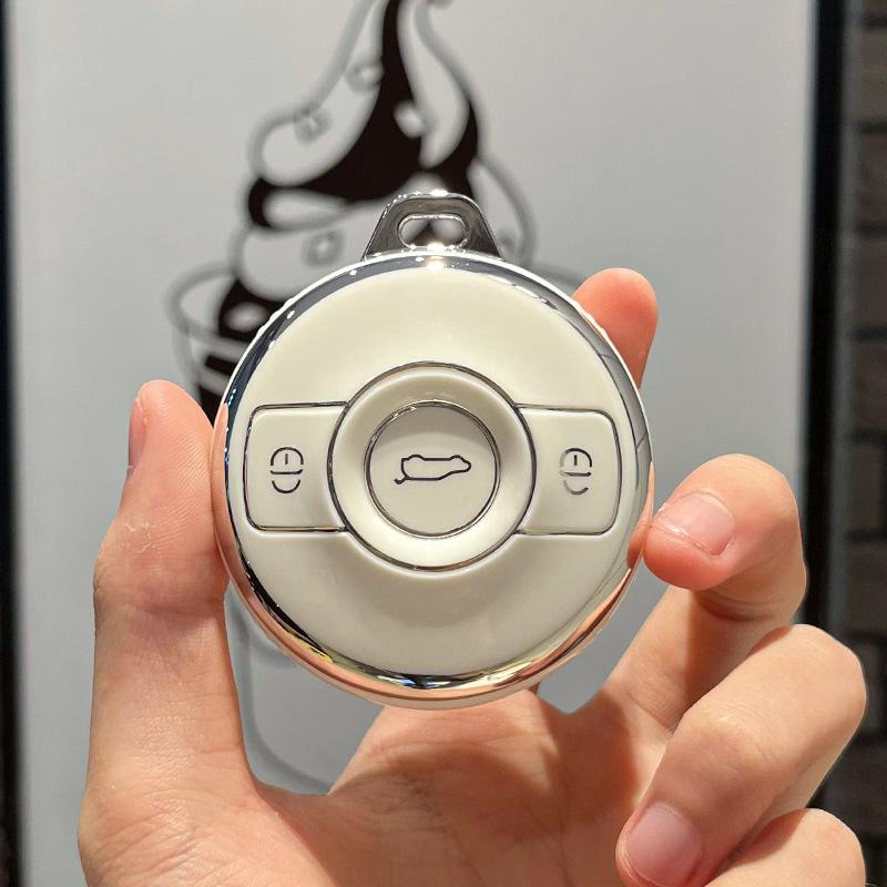 TPU Auto Fernbedienung Schlüsselhülle Abdeckung Schutzschale Fob Für Mercedes Benz Smart Fortwo 1 Brabus 1 Benz Smart Zubehör beige