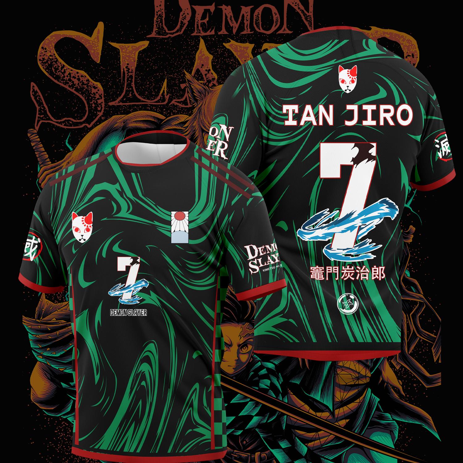 Neues Anime Demon Slayer Trikot Tanjirou Trikot Lässiges Atmungsaktives T-Shirt Für Männer Frauen Im Sommer Rollenspiel Kleidung T-Shirt Tops XL