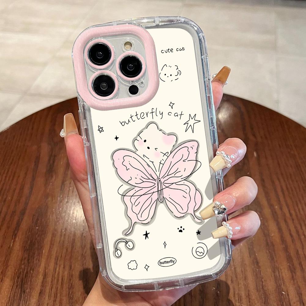 Niedliche Cartoon-Telefonhülle für iPhone 16 Pro Max Hülle für iPhone 11 13 15 12 14 Pro Max XR XS X 7 8 Plus SE Soft Clear Cover For iPhone 12