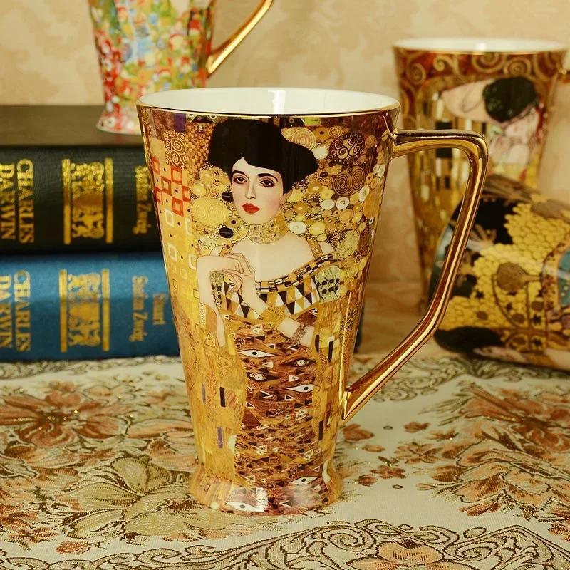 Europäische Bone China Tasse Hohe Tasse Große Kapazität Keramiktasse Kaffeetasse Geschenk Kaffeetassen Tassen Kaffeetasse 500ml
