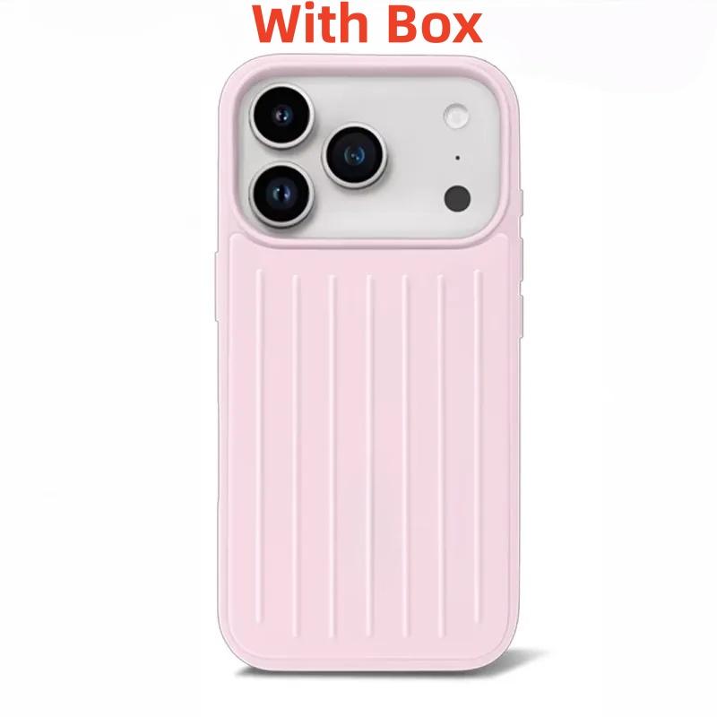 Luxus 3D Wellenstreifen Stilvolle Business Gepäck Handyhülle für iPhone 17 Pro Max 16 15 14 für Rimowa Stoßfester Bumper Schutzhülle iPhone 16 magenta