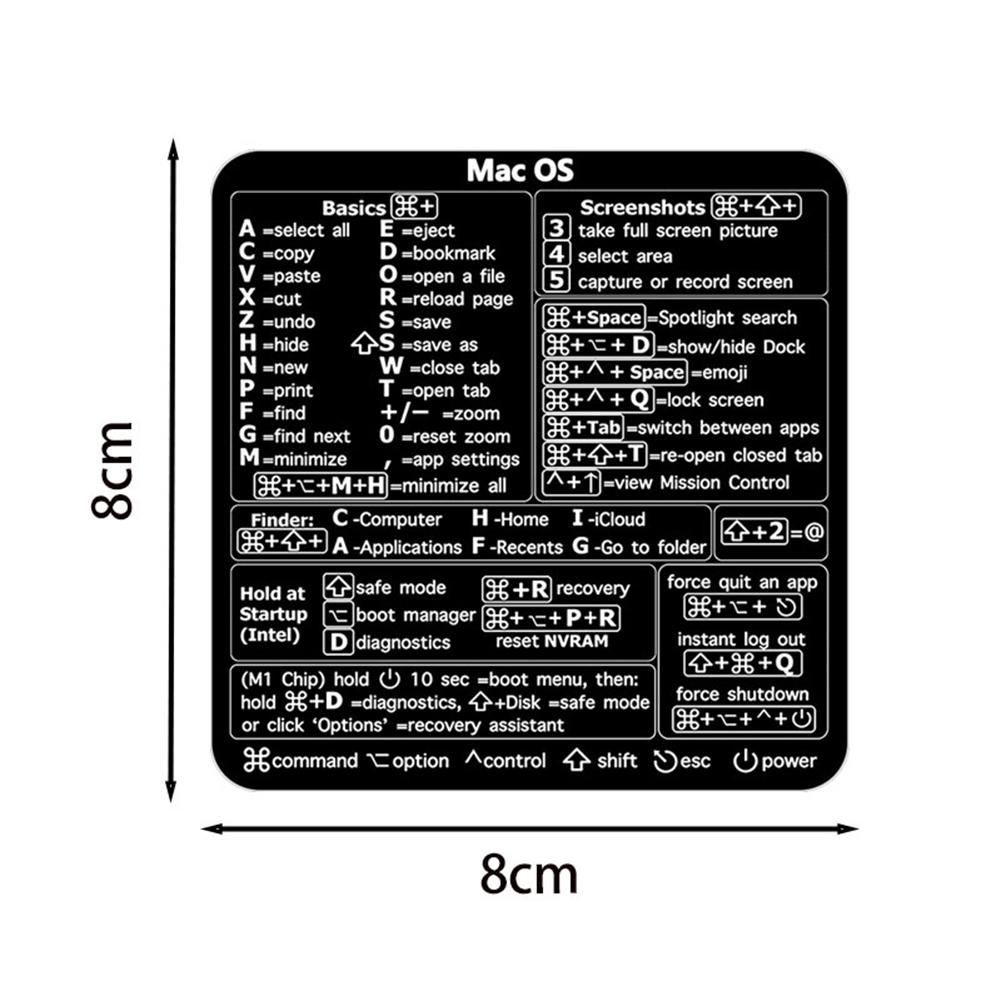 Tastenkürzel-Aufkleber für Apple Mac OS System Tastenkürzel-Aufkleber für 13-16  MacBook Pro 13 /Air 13 Windows Handballenauflage Mac OS-B