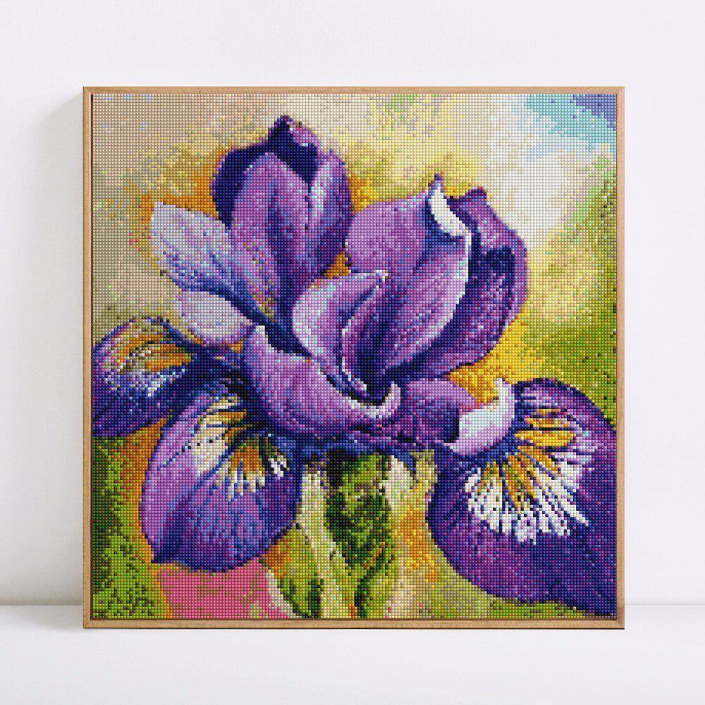 Diamant-Malerei, runde Steine, Blumen, Diamant-Stickerei, Blumen-Hobby- und Bastelbilder 30x30