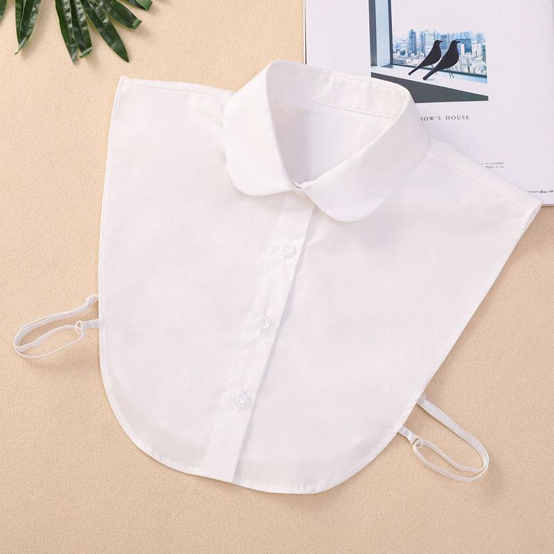 Damen Frauen Baumwolle Abnehmbare Revers Hemd Gefälschte Kragen Mode Einfarbig Falsche Bluse Halsbekleidung Pullover Bekleidung Zubehör