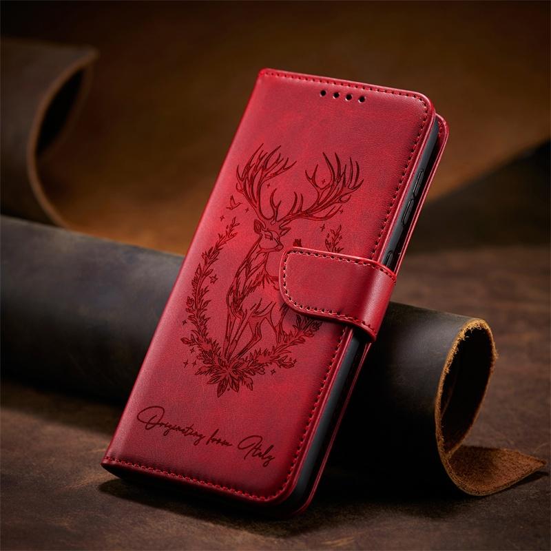 Flip Case für Samsung Galaxy S20 Lite S21 S22 S23 FE Ultra Plus+ Lederhülle Kartenfächer Brieftasche TPU-Hülle Galaxy S23 FE rot