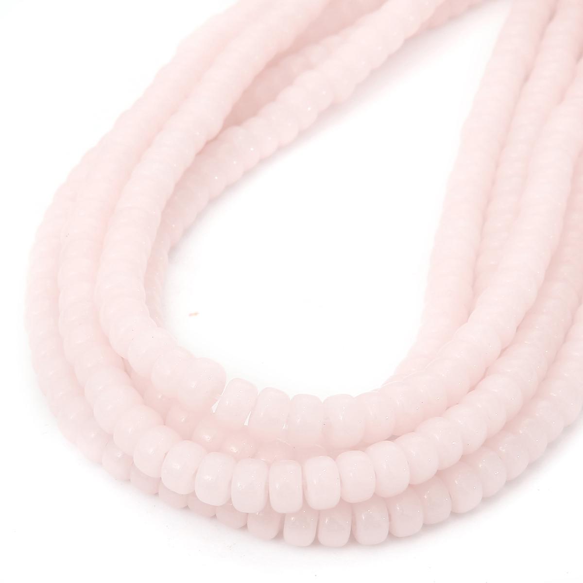 6x4mm 8x6mm Rad Glas Glänzend Perlen Runde Spacer Perlen Für Schmuck Machen DIY Armband halskette Zubehör 6x4mm 100pcs baby rosa