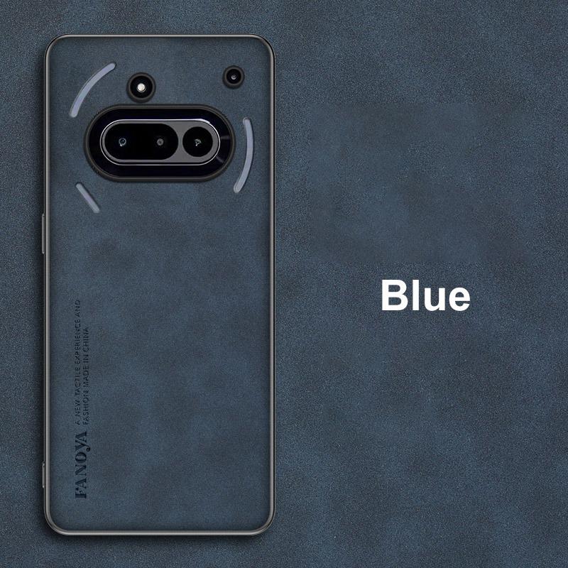 Für Nothing Phone 3A Hülle Luxus PU Leder Handyhülle Für Nothing Phone 3A 5G Rückseite Matte Silikon Stoßfeste Schutzhülle Nothing Phone 3A blau