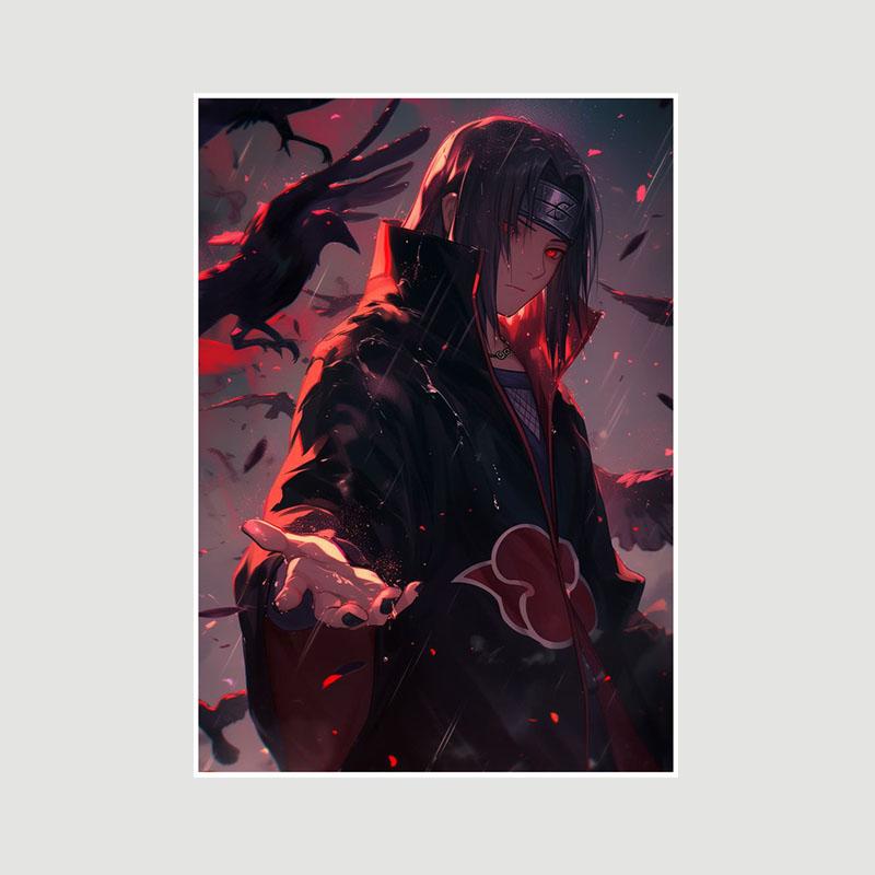 Moderne Wohnkultur Anime Figur Poster Weiß Papier Boruto Uchiha Itachi Poster Wand Kunst Gemälde Bilder Schlafzimmer Cafe Bar Hotel Dekoration Wandbild 30x21cm