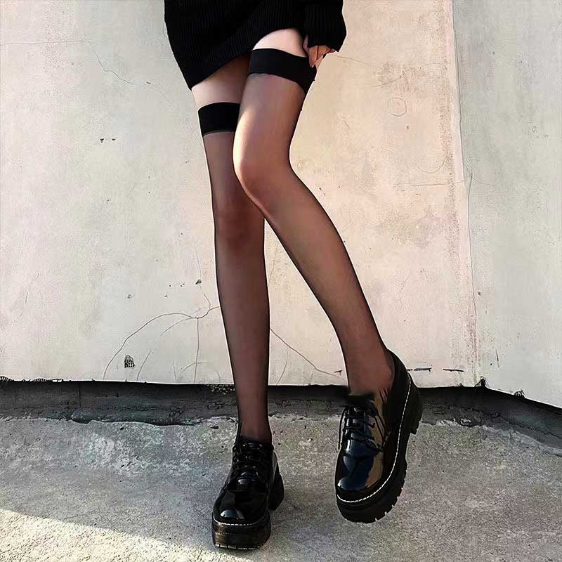 Lolita Strümpfe Sexy Gothic Frauen Oberschenkel Hohe Socken Nylon Dünne Schlanke Party Stokings Für Frauen Über Knie Strümpfe Lustig One Size schwarz