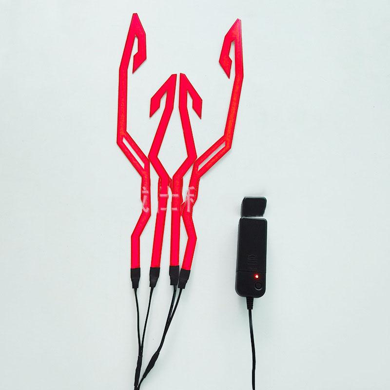 Motorrad LED Nacht Reiten Signal Helm EL Kalt Licht 4 Modus Led Fahrrad Helm Licht Streifen Dekoration Kit Bar Zubehör rot