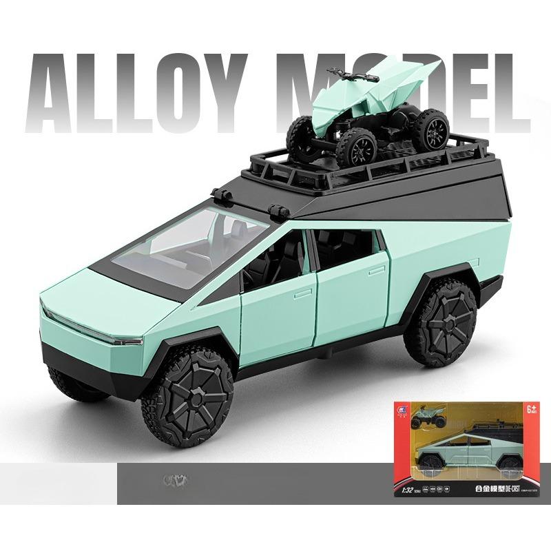 1/32 Tesla Camping Wohnmobil Auto Offroad-Legierung Modell Cyber Bestes Elektroauto Kindergeschenk Kinderspielzeug Großer Rabatt 1/32-Size:17.4*6.3*9cm grün