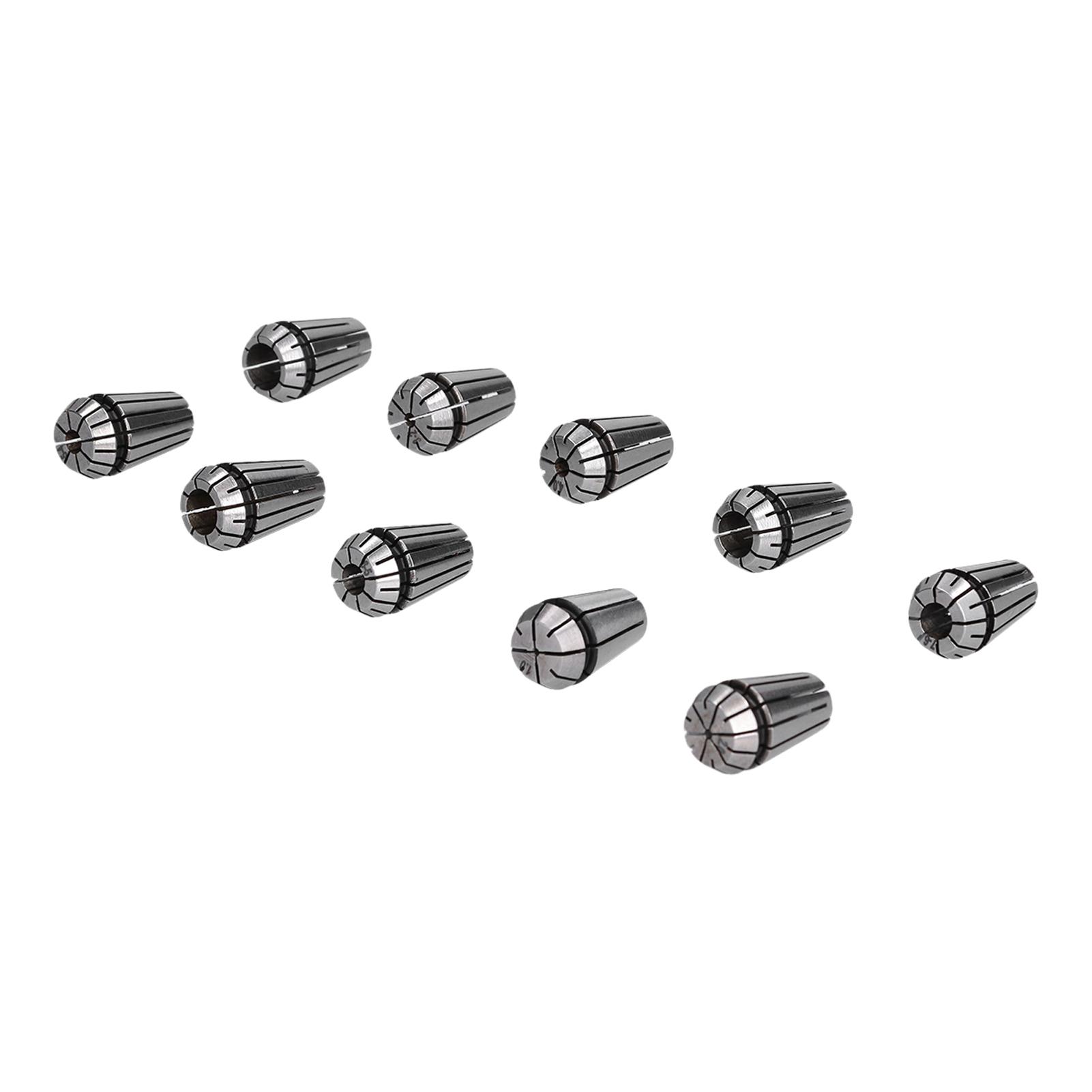 10 Stück ER16 Spannzangensatz Hochgeschwindigkeitsstahl Feder-Spannzange für CNC Graviermaschine Fräsmaschine Drehbank