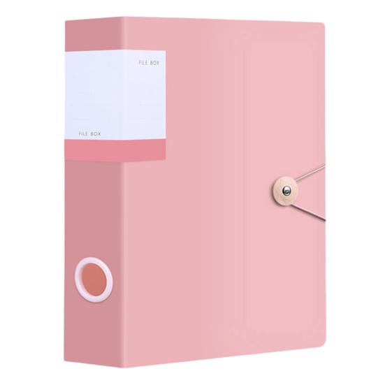 Aktenordner, großes Fassungsvermögen, multifunktional, wasserdicht, PVC, A4-Einsatz, Dokumenten-Organizer, Bürobedarf L rosa