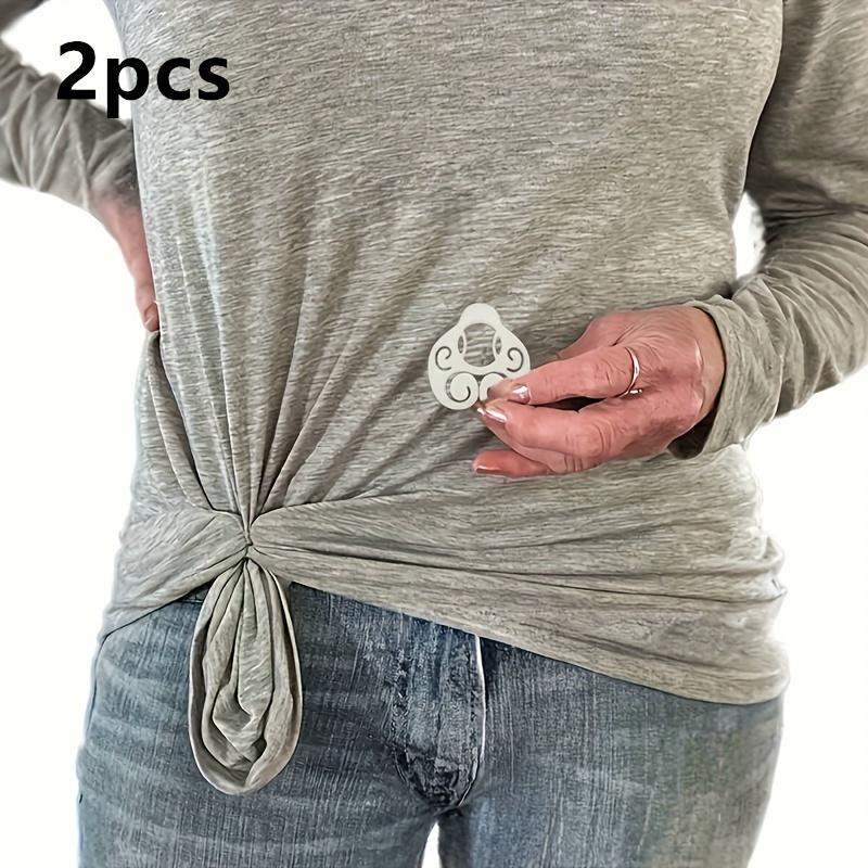 5er-Pack Hemdverschlüsse für Damen – Vielseitiger modischer Styling-Clip zum Festziehen von T-Shirts und Hosenbünden – Multifunktionales Cinch-Accessoire für weiße Hemden 5pcs weiß