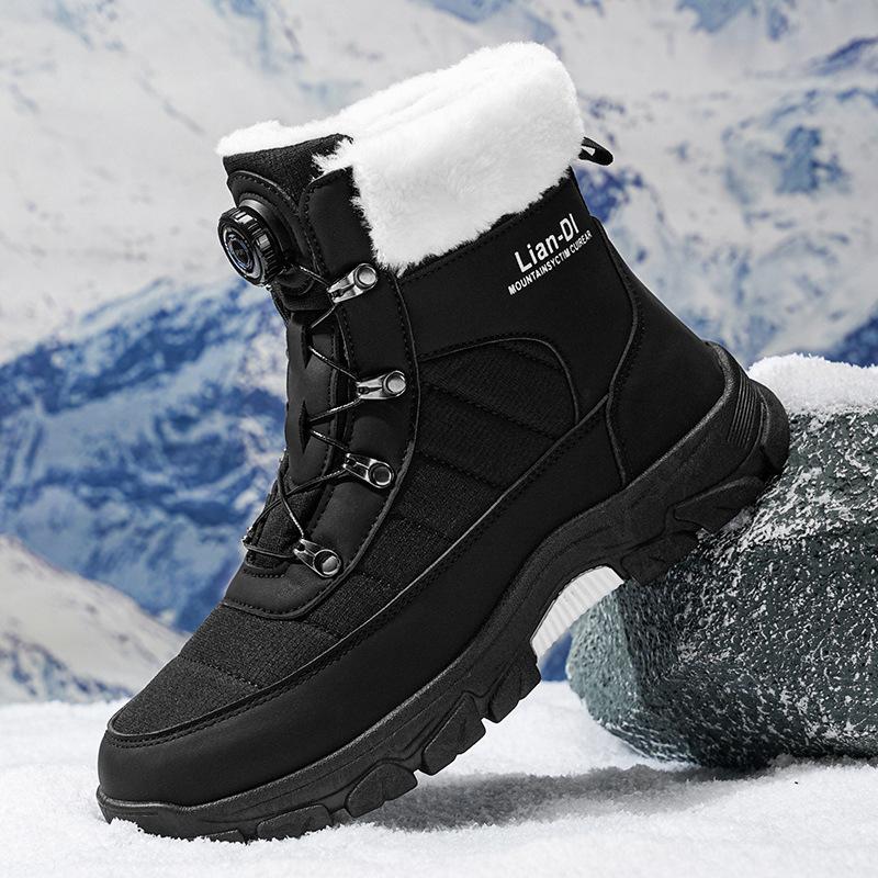 Herrenmode Outdoor Wasserdichte Stiefel Sportschuhe Schneestiefel Wanderschuhe Herren Winter Warme Stiefel 39 schwarz