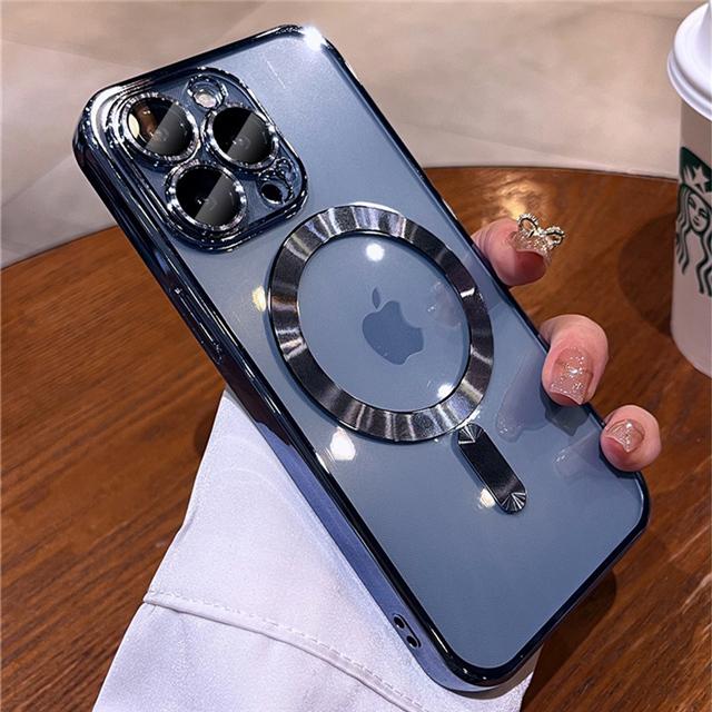 Für iPhone 15 Pro Max Luxus Magsafe Magnetischer Beschichtungsrahmen Handyhülle Für iPhone 11 12 13 14 15 16 Plus Objektivschutz For iPhone 16 Pro