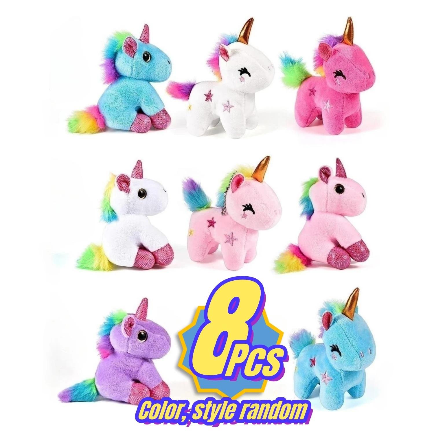 8 Stück Mini-Plüsch-Einhorn-Stofftiere Einhorn-Party-Mitgebsel Großhandel Spielzeug-Sortiment 10,4 cm Schlüsselanhänger für Mitgebsel-Tüte Strumpf Füllung 11cm-30cm