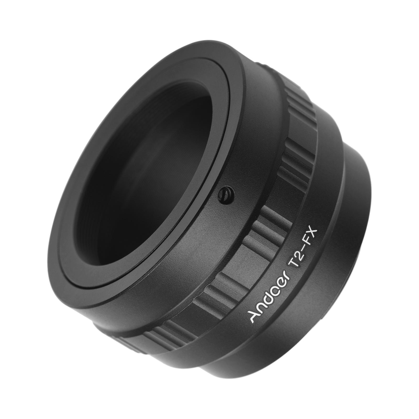Andoer T2-FX Metall Objektiv Mount Adapter Ring T/T2 Mount Objektiv Adapter Ersatz für Fujifilm schwarz
