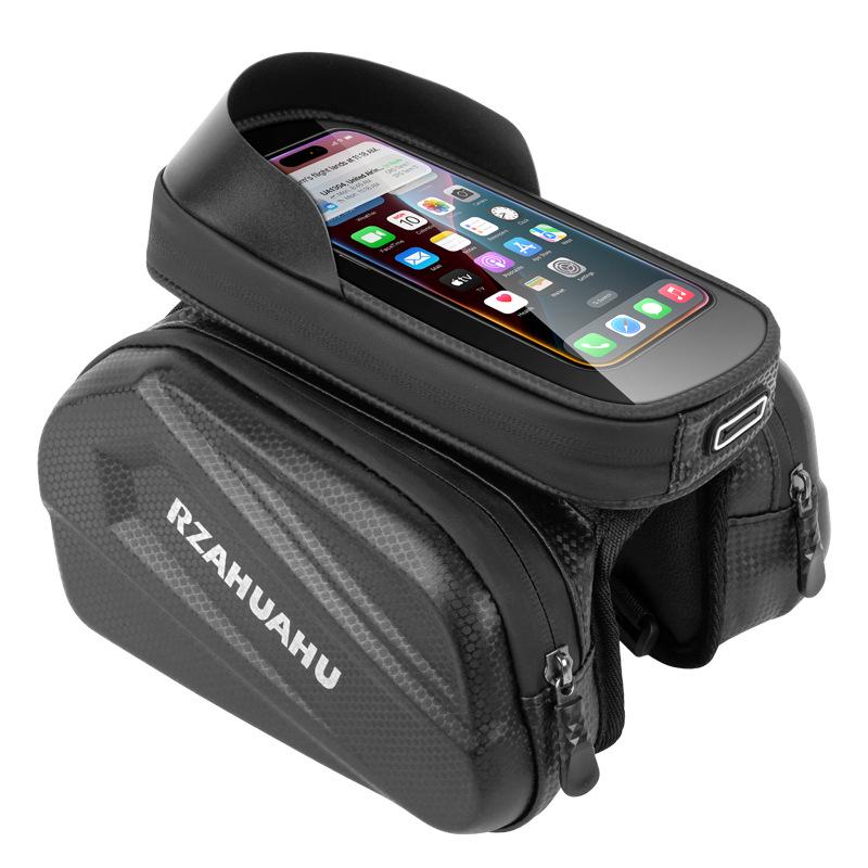 Grenzüberschreitende Fahrrad-Vorbau-Tasche: Hartschalen-Oberrohr-Lenker-Tasche mit Touchscreen für das Handy – Zubehör für Mountain- und Rennrad 8-inch