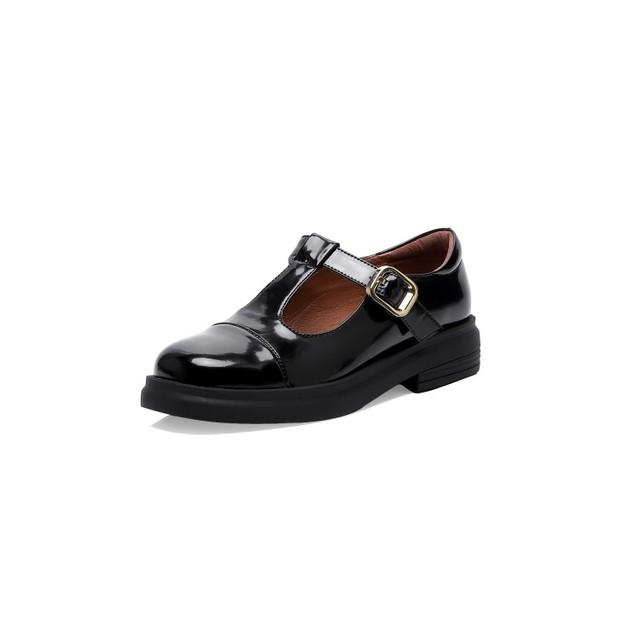 Mode/Herbst Frauen Schuhe Runde Kappe Starke Ferse Schuhe Frauen Casual Split Leder Heels Frauen Mischfarben Pumps Schwarze Schuhe 37 schwarz