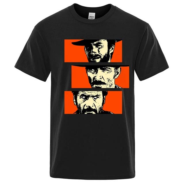 The Good The Bad and Ugly Print Muster T-Shirts Herren Sommer Kurzarm Harajuku Trip T-Shirts Lässig Locker Outdoor T-Shirt S schwarz