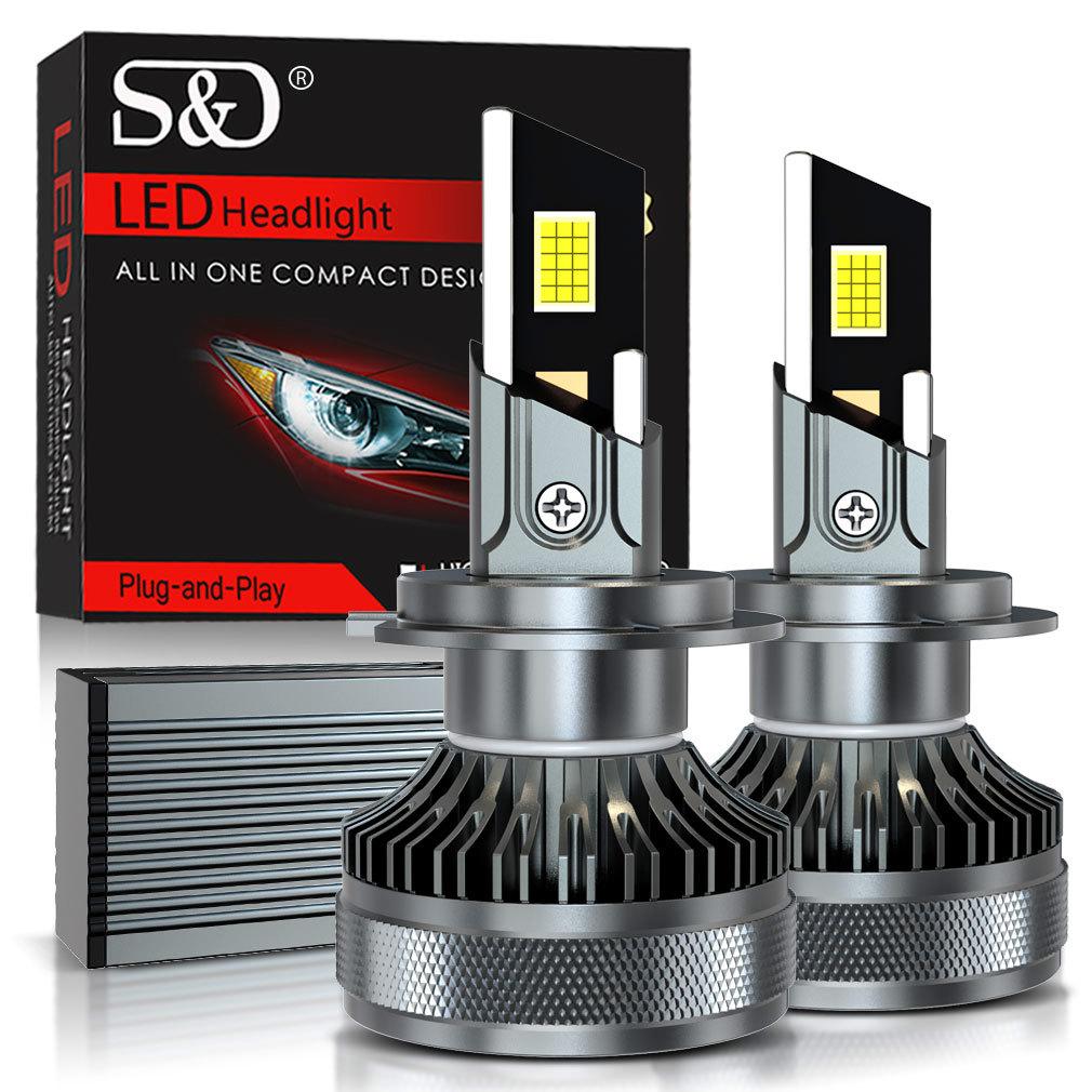 2 Stück H7 H4 LED Canbus Auto Scheinwerferlampen 200W 50000LM H1 H8 H9 HB3 9005 HB4 9006 H11 LED Lampe 4 Kupferrohre Auto Turbo Lampe für VW Ford 6500K H7