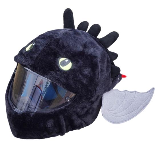 Motorradhelm-Dekor, maschinenwaschbar, superweich, dekorativ, charmant, flauschig, lustig, Motorradhelm-Abdeckung G