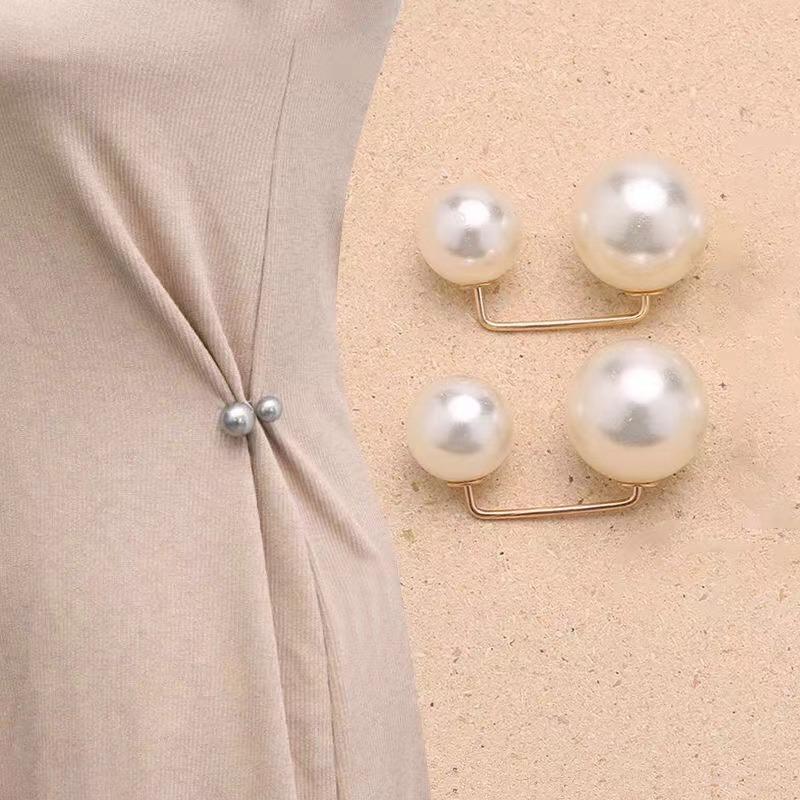 Feste Kleidung Brosche Pin Simulation Perle Schal Schal Clip Schnalle Pullover Manschettenknopf Brosche Damen Schmuck one size weiß