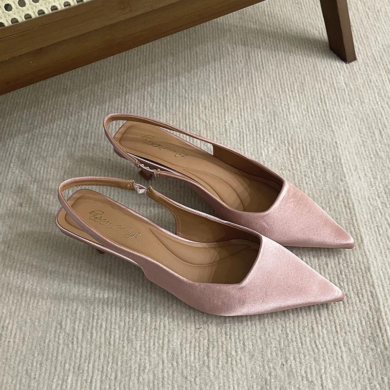 Mode Damen Slipper Schuhe Flache Damen Niedriger Absatz Sandalen Schuhe Mode Spitzschuh Damen Absatzsandalen Pumps Schuhe 40 rosa