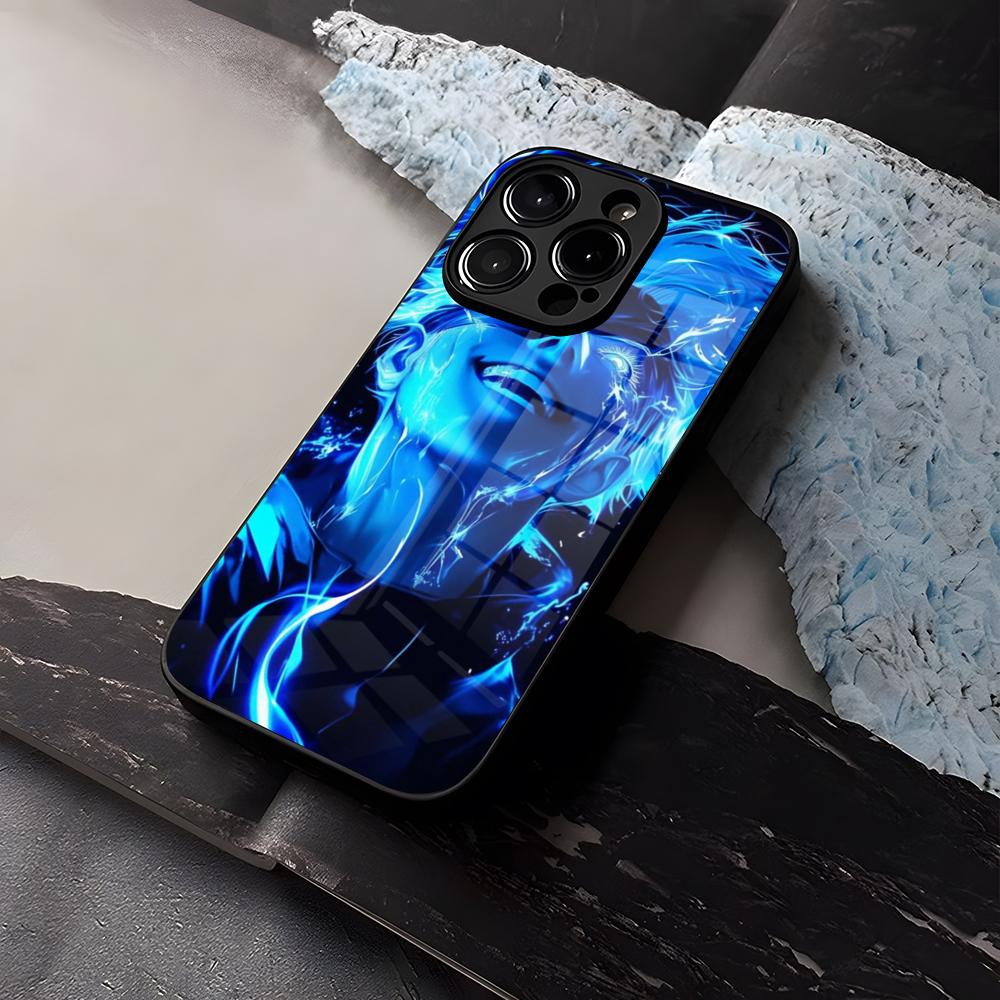 JJK Satoru Gojo Smartphone Hülle Gehärtetes Glas Für IPhone 16 13 14 12 15 11 Pro Max Plus Mini X XR SE2020 Hülle iPhone 13 Pro Max