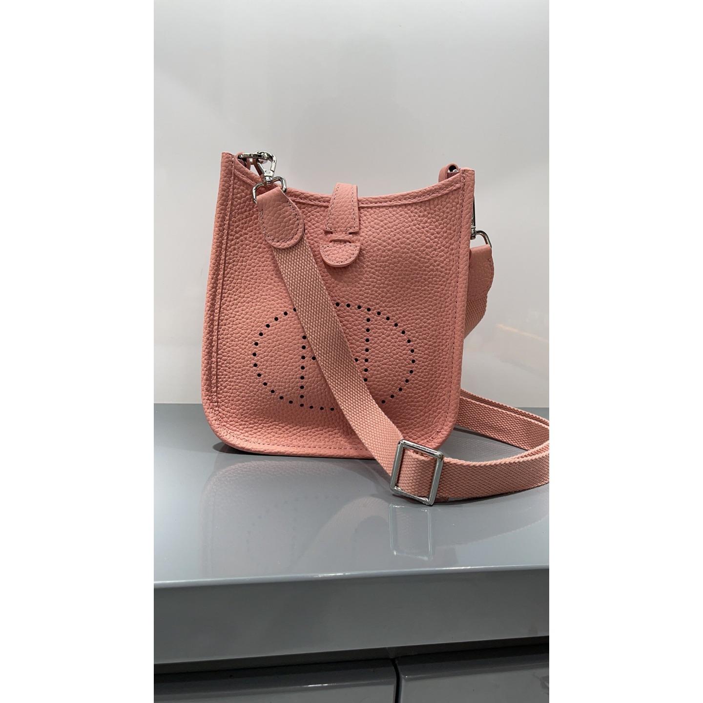 Neue Mode Oberleder Rindsleder Hohl Perforiert Mode Lässig Damen Tasche Ein Schulter Crossbody Damen Tasche large size 28cm rosa