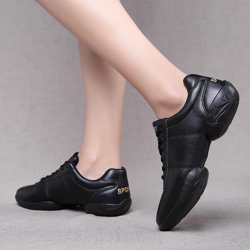 Tanzschuhe für Damen, modern, weiche Sohle, Jazz-Turnschuhe, Aerobic-Sport, atmungsaktiv, leicht, für Tanz, Fitness, Sport 37 schwarz