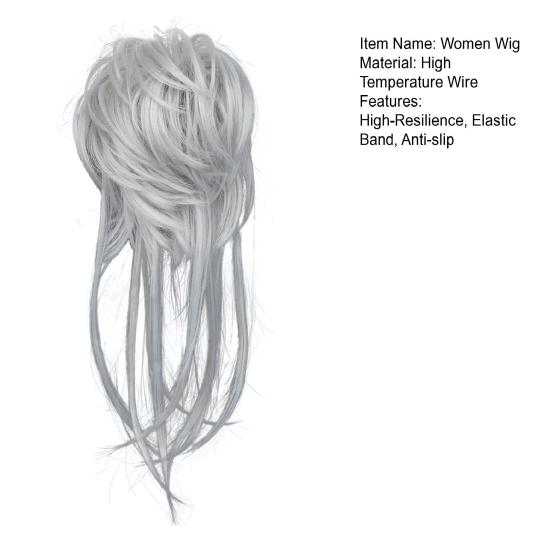 Chignon-Perücke, natürlich, dekorativ, weich, für Damen, Haarverlängerung, künstlicher Haarknoten, Dating-Versorgung P gray