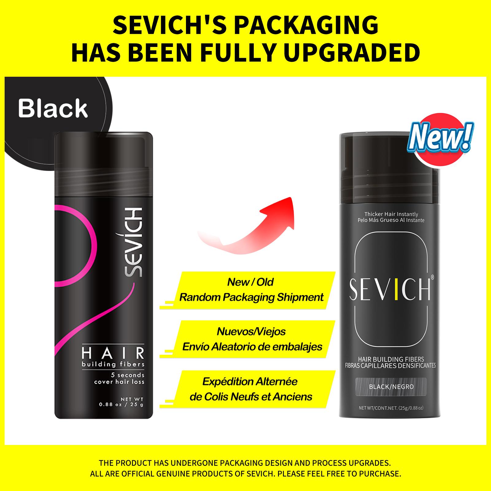 Sevich Flasche, 25 g, Haar-Keratin-Fasern, Pulver, Behandlung gegen Haarausfall, 10 Farben, Haaraufbaufasern, Verdickung, Unisex 25g schwarz