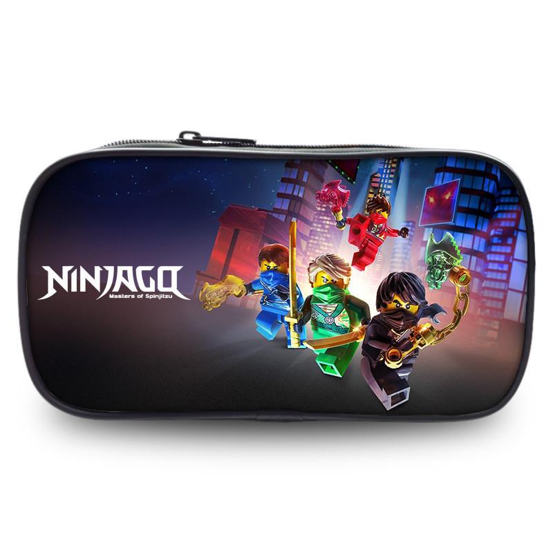 Cartoon Kinder Ninjago Federmäppchen mit leichtem Nylonmaterial für den täglichen Gebrauch kobaltblau