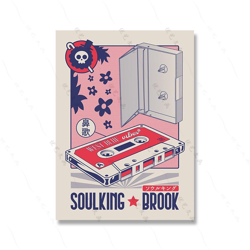 Manga Vintage Food Cover Art Poster Blau Restaurant Drucke Retro Manga Bier Getränke Leinwand Malerei Küche Bar Zimmer Wohnkultur 21x30cm No Framed