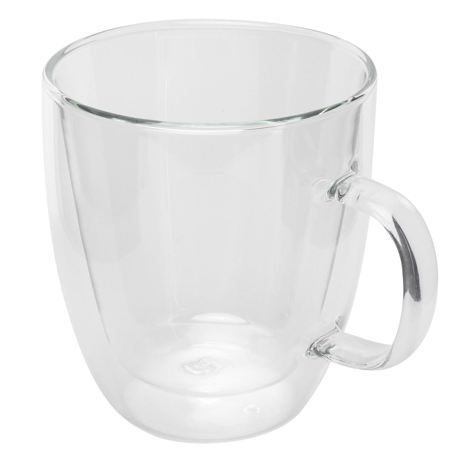 Doppelwandige Tasse mit Henkel Transparente Glas Kaffeetasse für heiße kalte Getränke Milch Tee 250ml