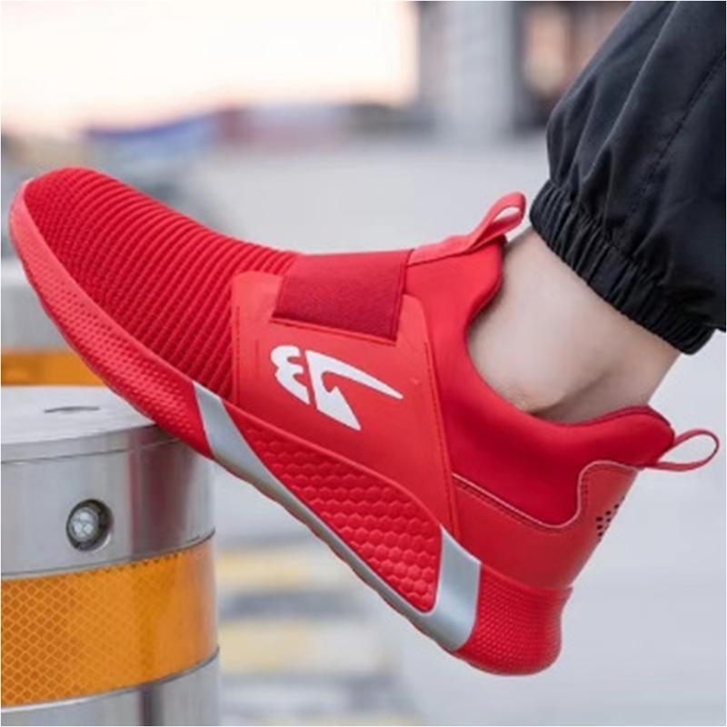 Neue Sicherheitsschuhe Herren Schuhe Arbeitsschuhe Stahlkappe Schuhe Anti-Punktion Sicherheitsschuhe Damen Herren Arbeitsschuhe 43 rot
