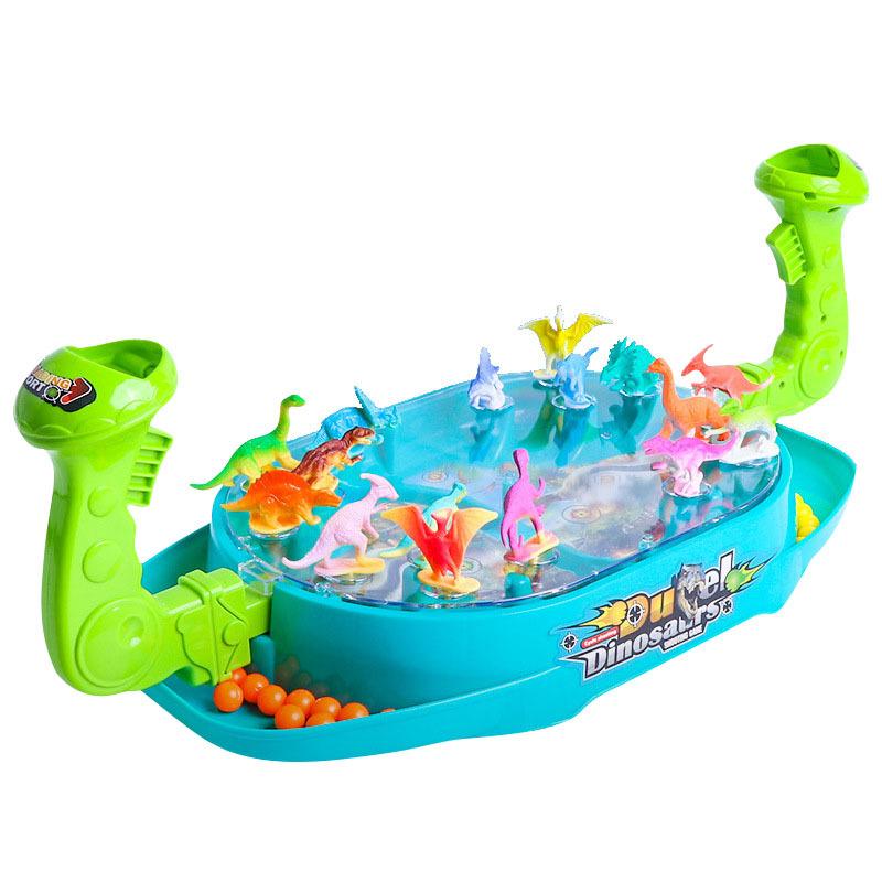 Kinders Zwei-Spieler Kampfkatapult Dinosaurier Brettspiel Flipper Katapult Spielzeug Eltern-Kind Interaktives Lernspielzeug blue