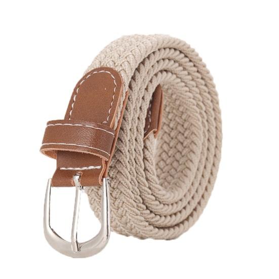 Damen Gürtel Verstellbare Stifte Breites Elastisches Band Porenloser Stretchgürtel Aufrollbarer Freier Geflochtener Gürtel Modeaccessoire beige