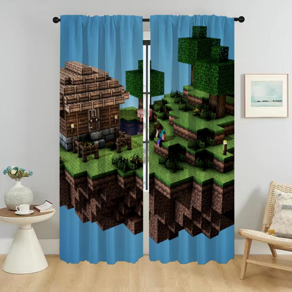 Mine-crafts Anti-Mücken-Vorhänge für Kamera-Trennvorhänge Kinderzimmer-Rollos Fenstervorhang für Zimmer 2 Panel Wohnzimmer Modern W107xH160cmx2pcs