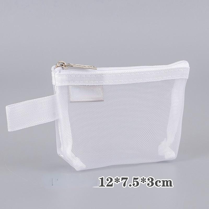 Niedliche Mini-Aufbewahrungstasche aus durchsichtigem Netz, Ausweis, Bankkarte, Kreditkarte, Münzfach, Geldbörse, Geldbörse, Schlüssel, Lippenstift, Headset-Organizer