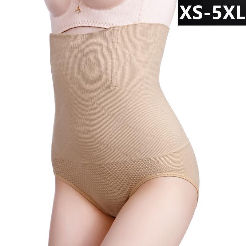 Hohe Taille Postpartale Nahtlose Bauchhöschen Nahtlose Hip Lift Body Sculpting Body Hosen Damen Body Shaper Hosen Plus Größe XL/XXL nude