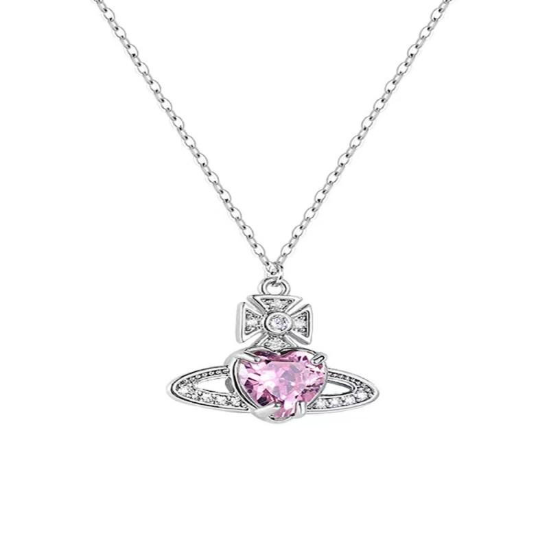 1PC Damen Halskette High Sense Saturn Halskette Leichtes Luxus Temperament Kragen Kette Mode Halskette Schmuck für Frauen rosa