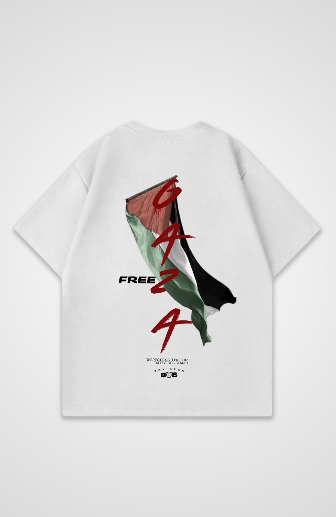 Free Gaza Übergroßes Baumwoll-T-Shirt Lässig Locker Herren Damen Streetwear Hip Hop Weiblich Männlich Kurzarm Rundhalsausschnitt Oberteil Kleidung XXXL