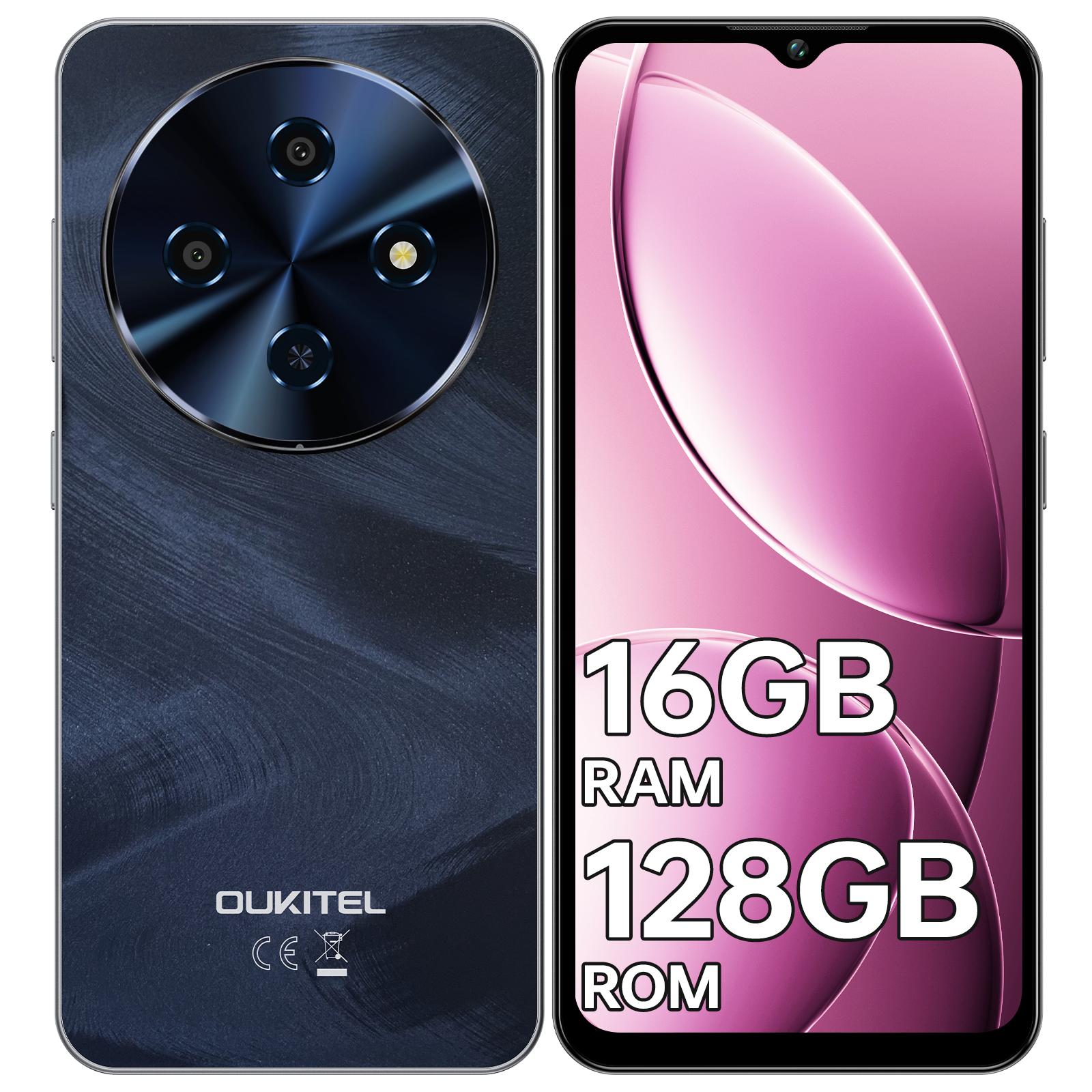 OUKITEL C5 Handy Entsperrt, 16(4+12) Handy mit 6 GB RAM + 128 GB/TF 1 TB ROM, 6,52 Wassertropfen-Display, 5000 mAh Akku Android-Handys