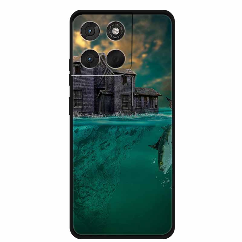 Für Motorola Moto G67 G77 Hülle Weiche Silikon Handyhüllen auf Moto G77 5G MotoG77 Planeten Blumen Landschaft TPU Schutz-Rückseite Moto G67 5G